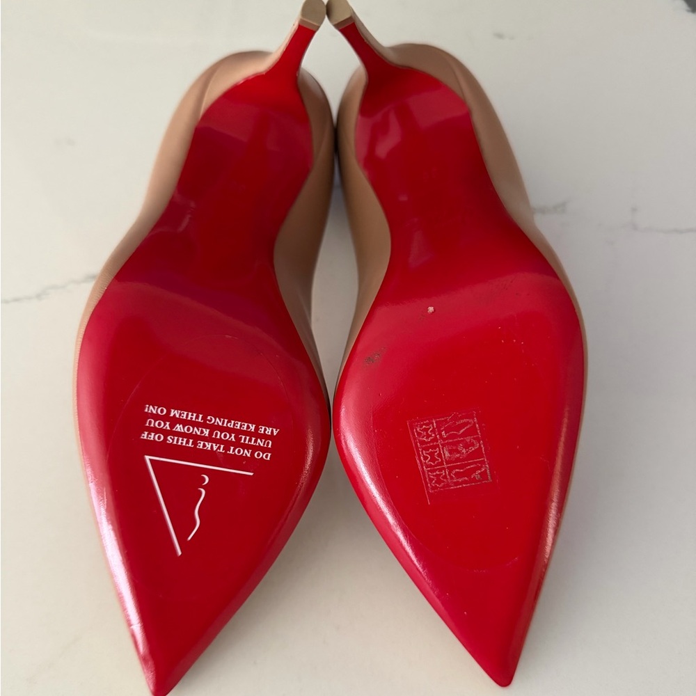 Christian Louboutin Classic Nude Stiletto Heels. 100mm - Picture 3 of 5